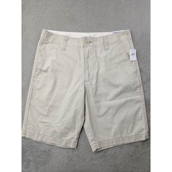 Old Navy Lived-In Straight Khaki Shorts Mens Size 32 10" Inseam Beige - Picture 1 of 16